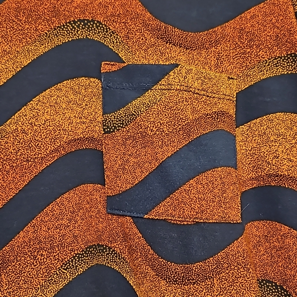 LulaRoe Carly XL, orange and navy